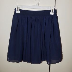 American Apparel Navy Chiffon Skirt